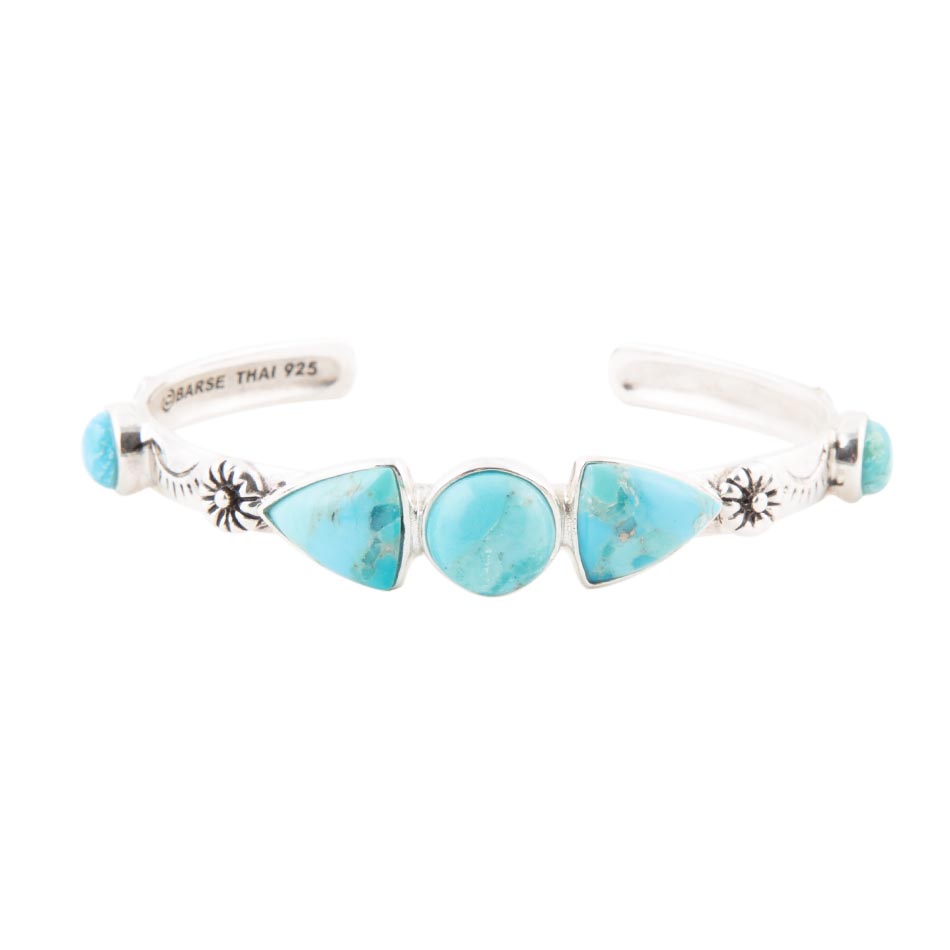 Blue Turquoise and Silver Cuff Bracelet