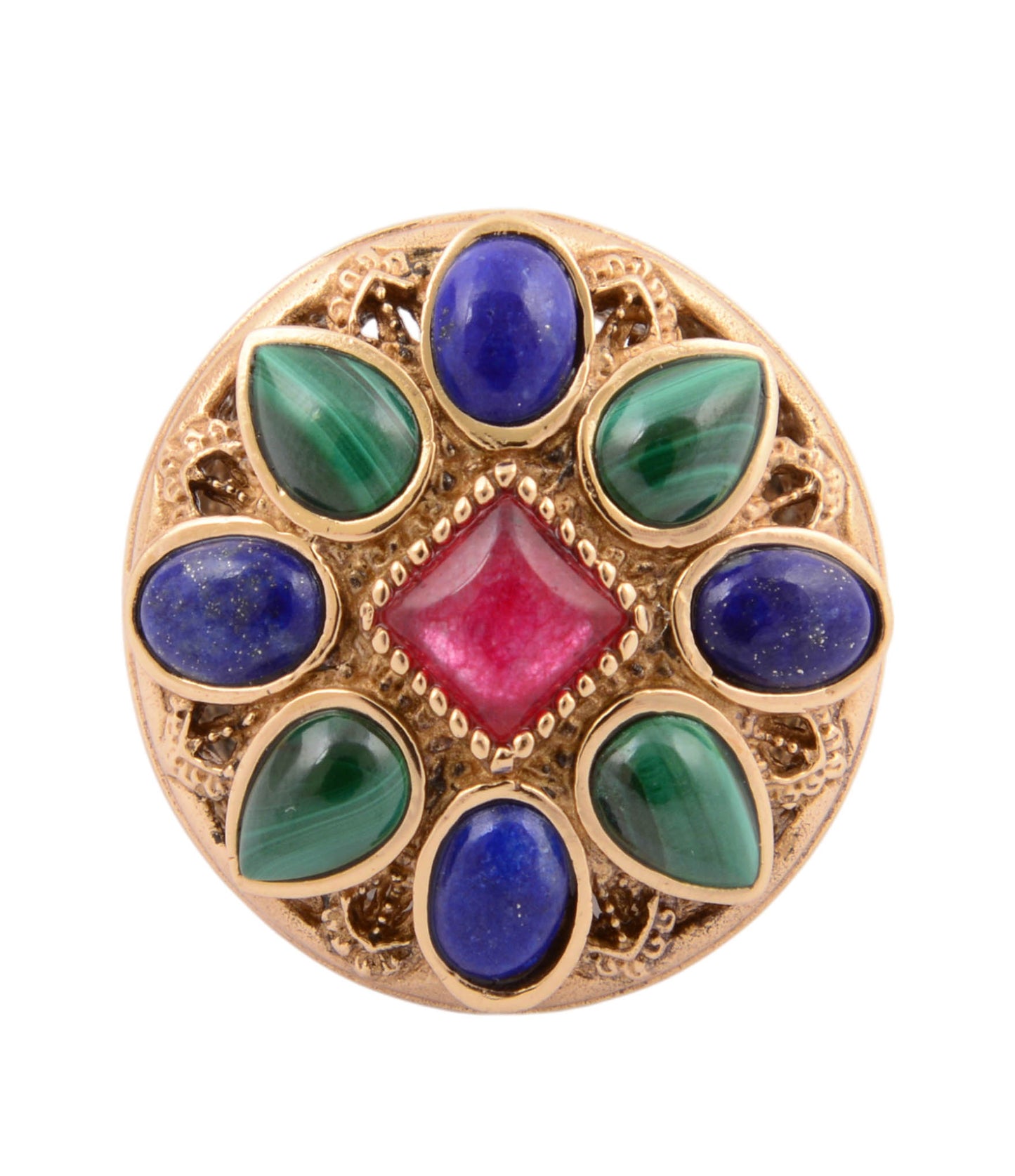 Luscious Jeweled Quartz Golden Statement Ring