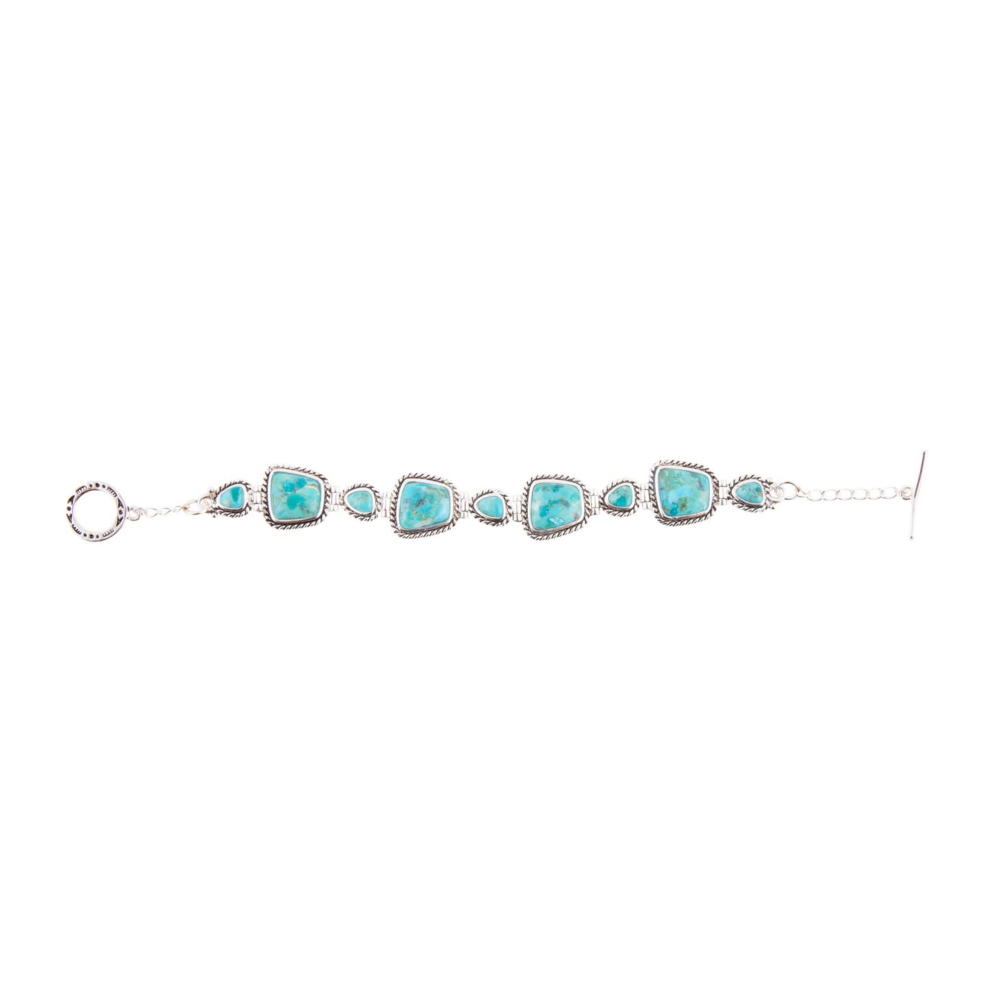 Turquoise bracelet on a white background
