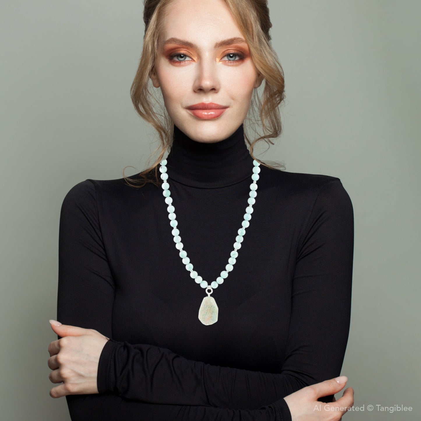 Blue Amazonite Sterling Silver Pendant Necklace - Barse Jewelry