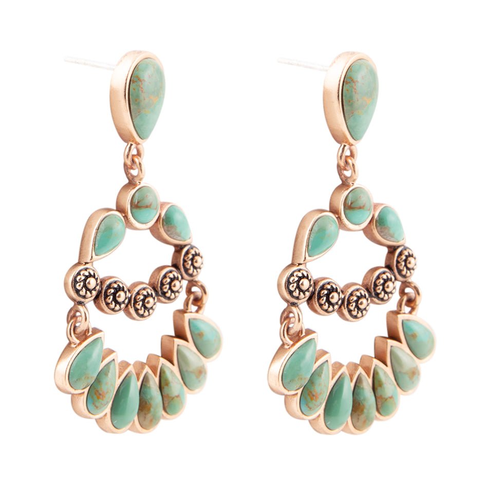 Botanical Green Turquoise Statement Earrings - Barse Jewelry