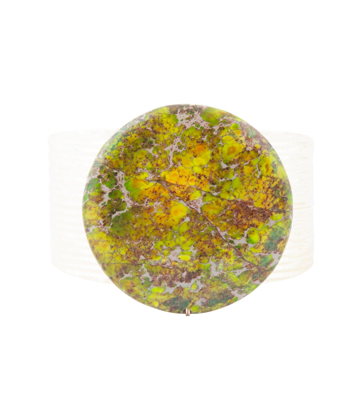 Green Jasper Golden Cuff Bracelet - Barse Jewelry