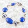 Mehndi Blue Lapis and Sterling Silver Link Bracelet - Barse Jewelry