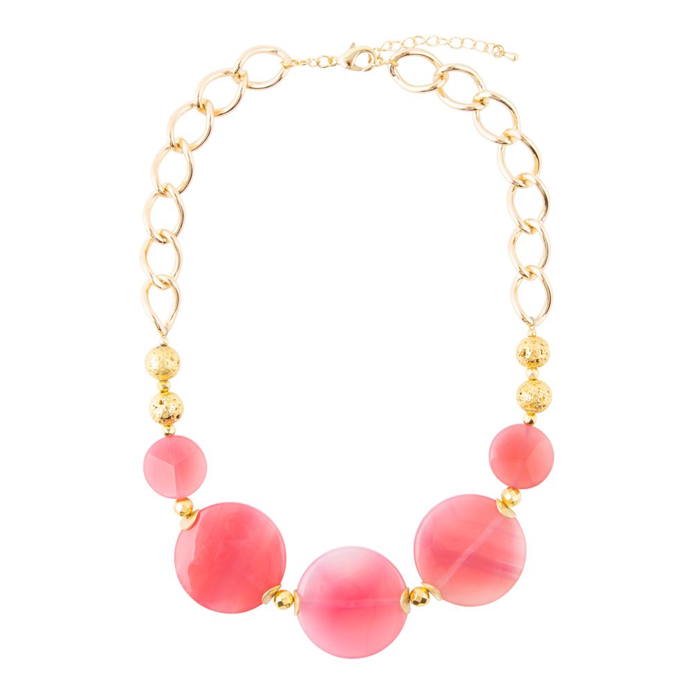 Peony Fuchsia Pink Agate Statement Necklace - Barse Jewelry