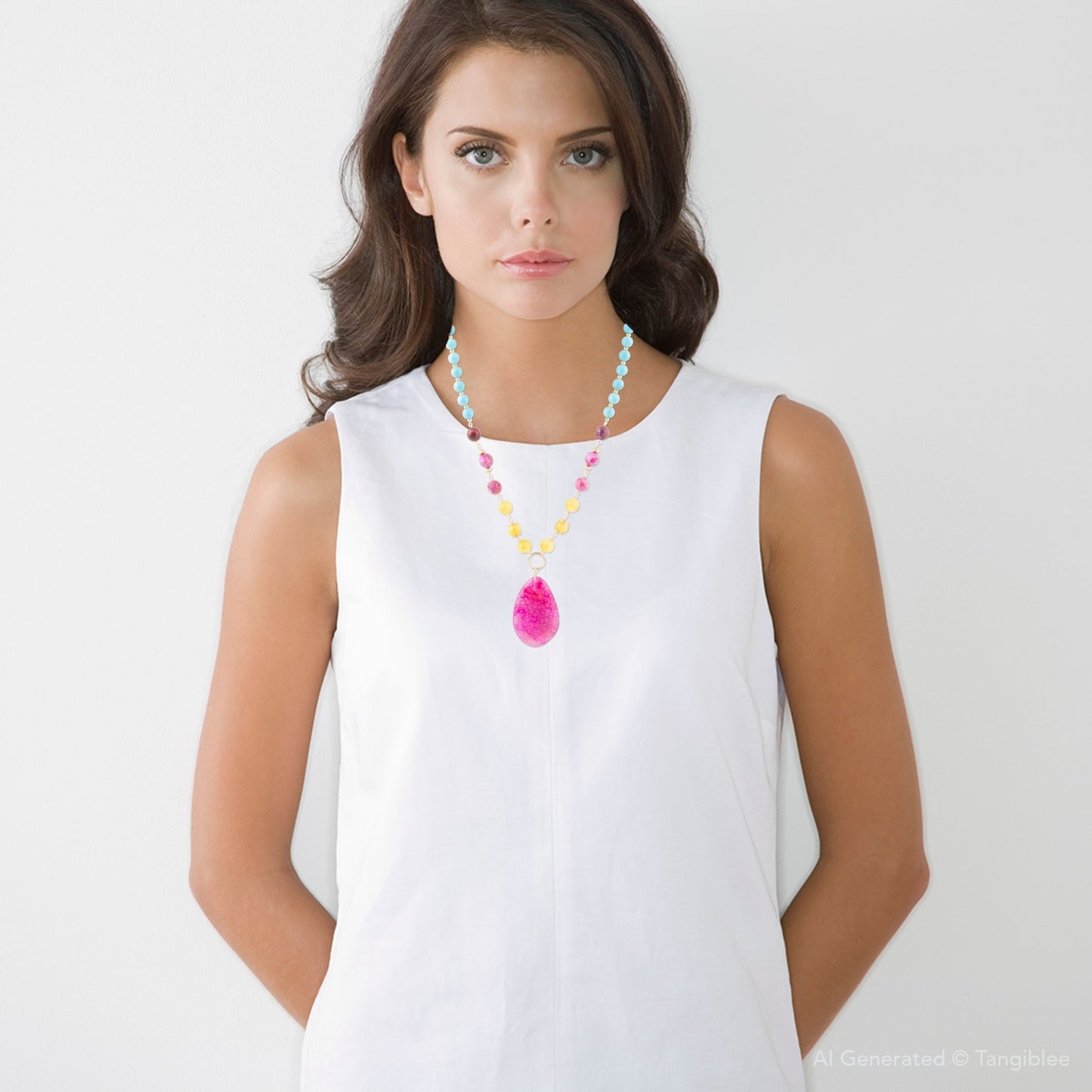 St. Augustine Pink Agate Golden Pendant Necklace - Barse Jewelry