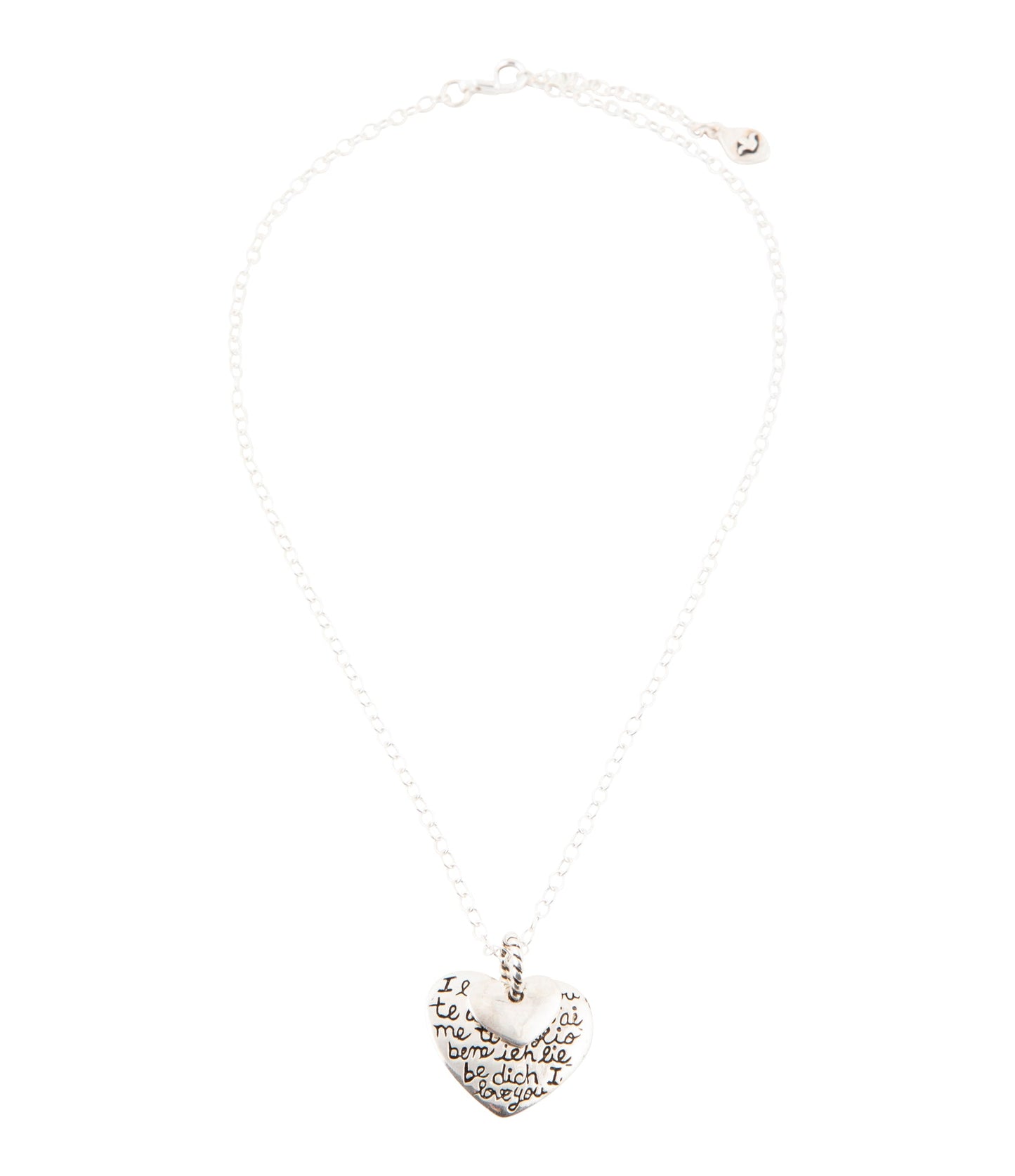 Sterling Silver Engraved Heart Pendant Neckalce - Barse Jewelry