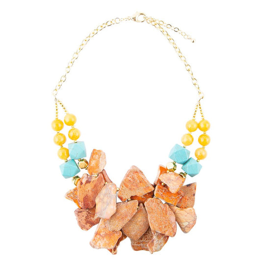 Windswept Double Strand Slab Necklace