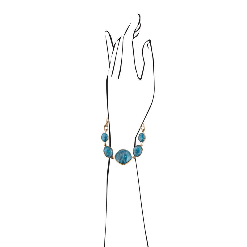 Abstract Blue Apatite Stone Bracelet - Barse Jewelry