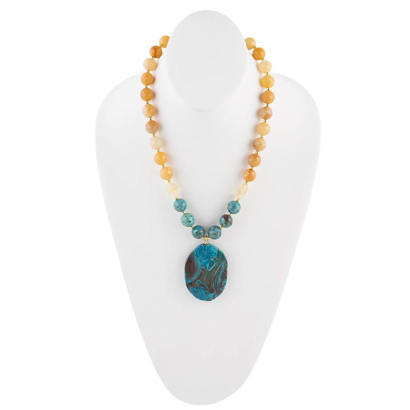 Agave Swirled Jasper Pendant Necklace - Barse Jewelry