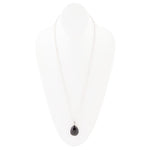 Black Onyx and Sterling Silver Teardrop Pendant Necklace - Barse Jewelry