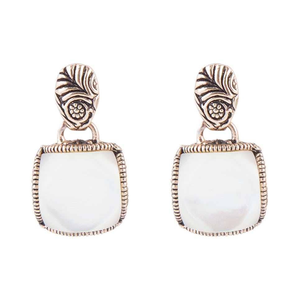 Carved mother of pearl earrings on sale