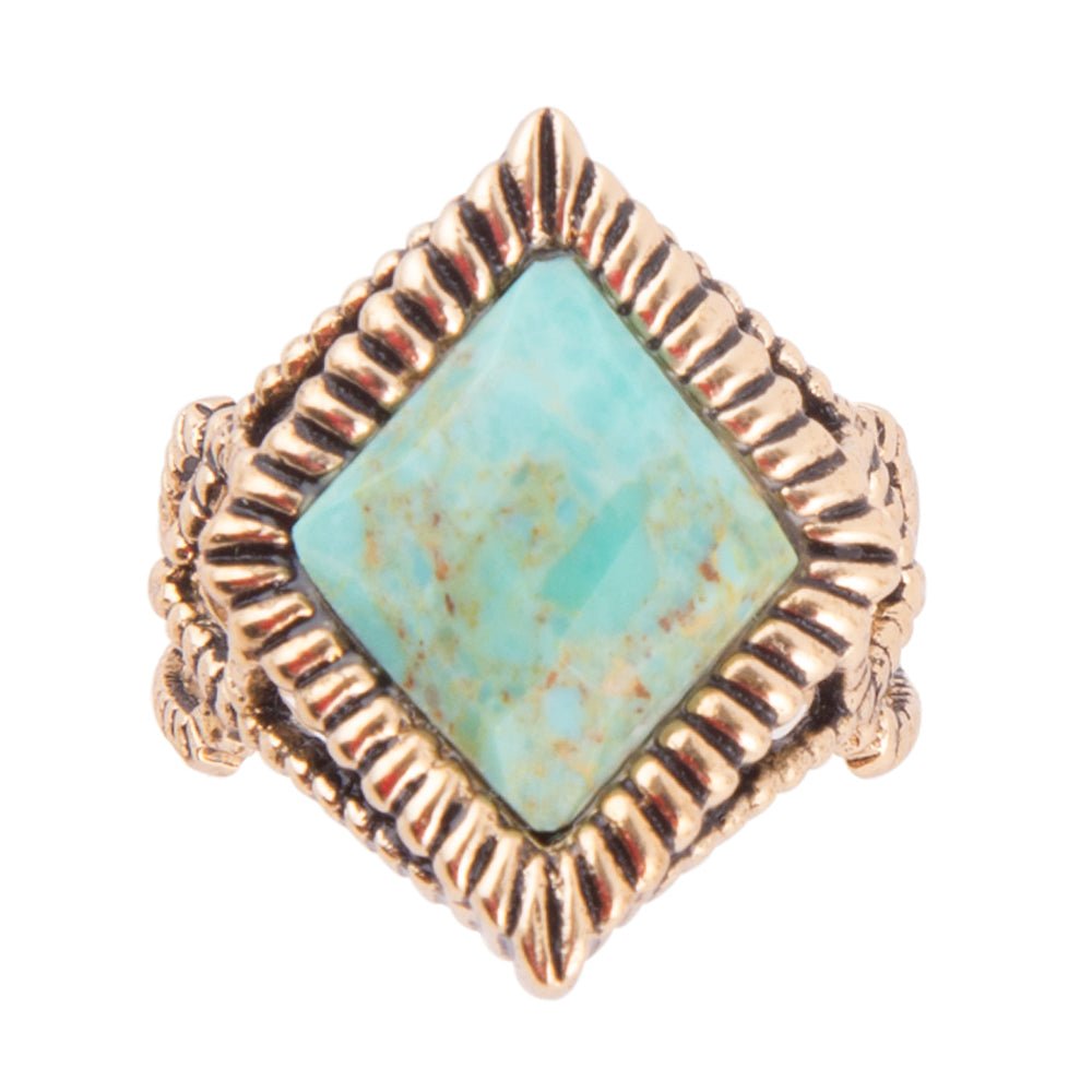 Diamond Days Turquoise and Bronze Ring - Barse Jewelry