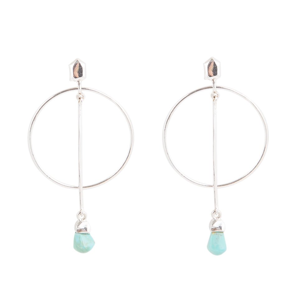 Sterling Silver and Turquoise Drop a Line Earrings