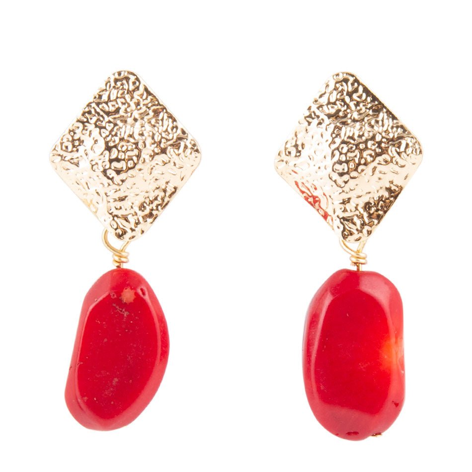 Red coral hotsell drop earrings