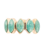 Five Stone Green Turquoise and Golden Bronze Ring - Barse Jewelry