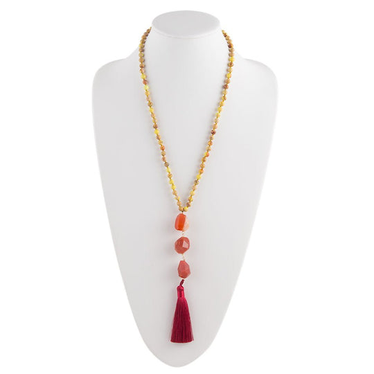 Flame Tassel Necklace