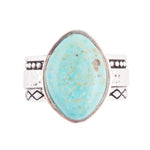 Hammered Big Sterling Silver and Turquoise Ring - Barse Jewelry