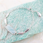 Hammered Silver and Amazonite Link Bracelet - Barse Jewelry