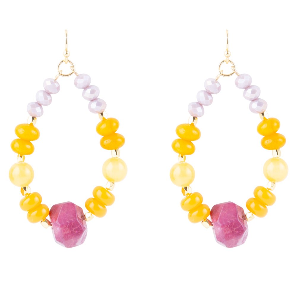 Pink jade earrings discount