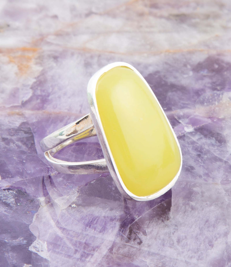 Madeleine Yellow Jade and Sterling Silver Ring - Barse Jewelry
