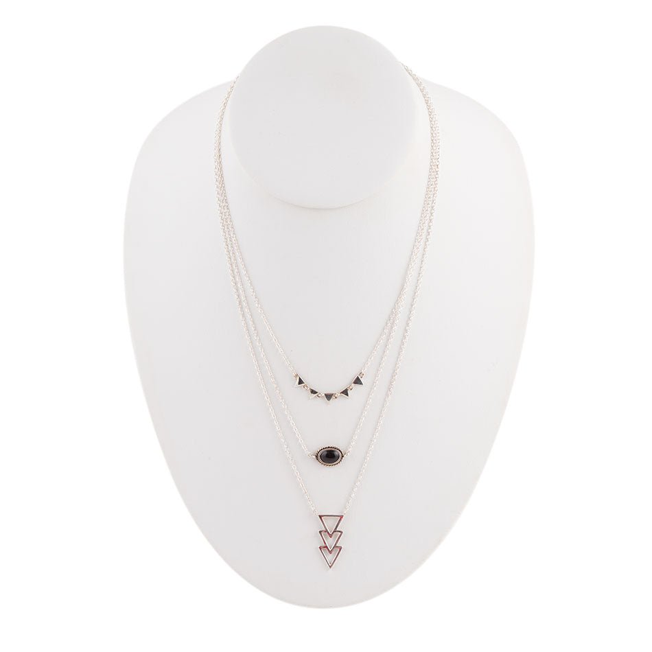 Marcasite and Onyx Layered Necklace - Barse Jewelry