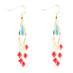Mija Turquoise and Coral Chandelier Earrings - Barse Jewelry