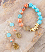 Ocean Jade and Druzy Stretch Bracelet - Barse Jewelry
