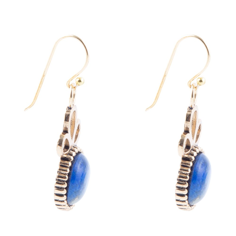 Petals of Lapis Drop Earrings - Barse Jewelry