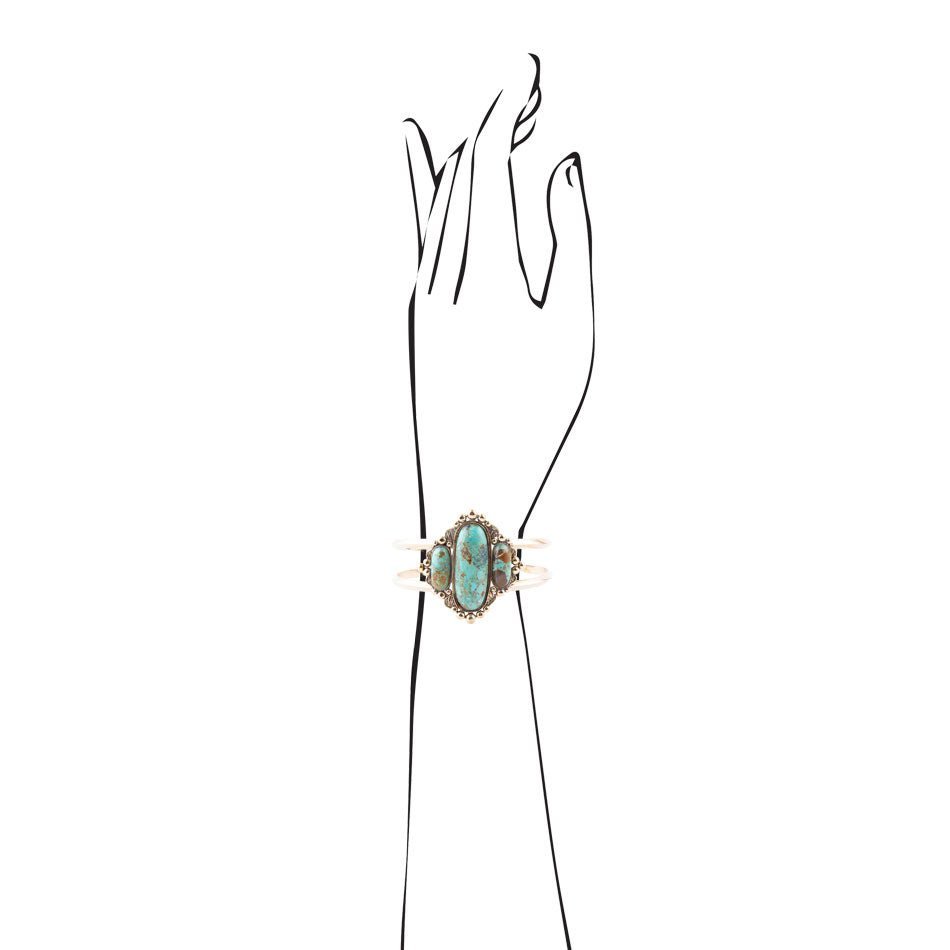Plateau Turquoise Cuff Bracelet - Barse Jewelry