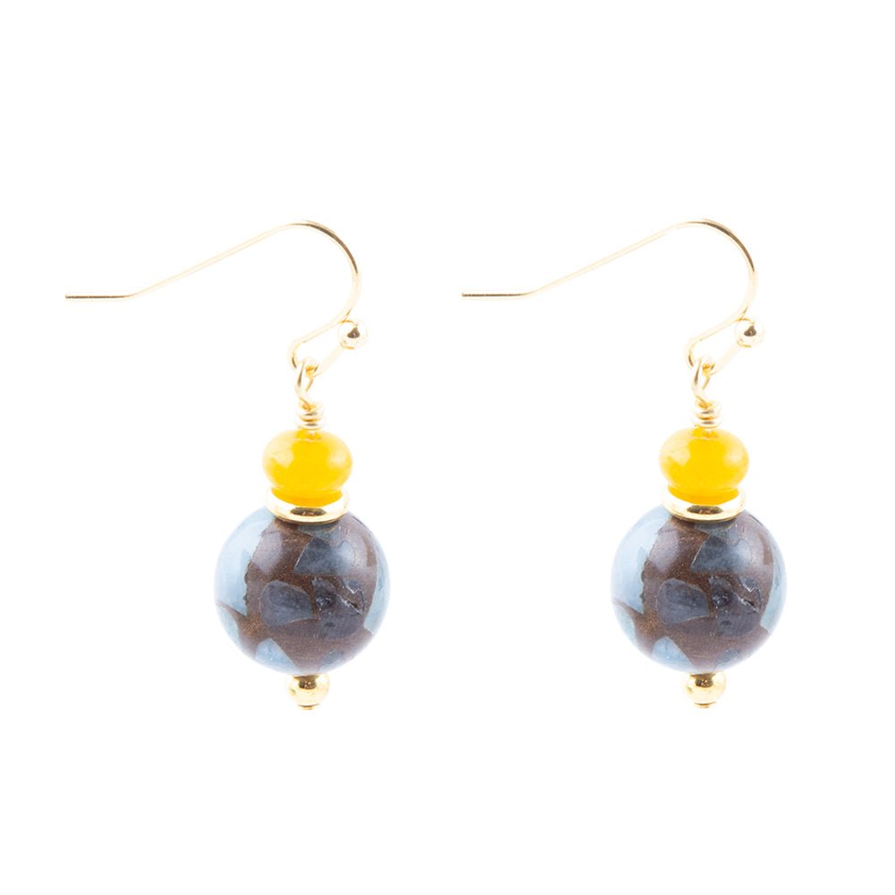 Prairie Quartz and Jade Drop Earrings - Barse Jewelry