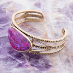 Purple Turquoise and Bronze Roped Cuff Bracelet - Barse Jewelry