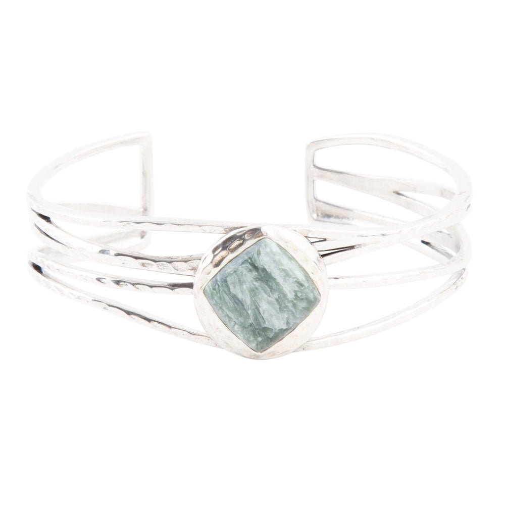 Terra Seraphinite and Sterling Silver Cuff Bracelet - Barse Jewelry