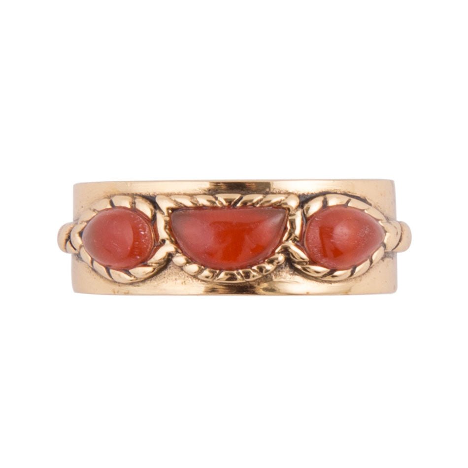 Triple Stone Simplicity Ring- Carnelian and Bronze - Barse Jewelry