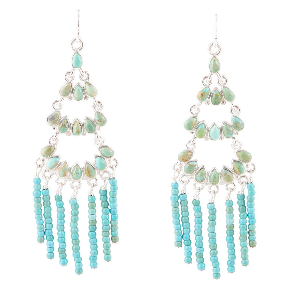 Turquoise Layered Chandelier Earrings Barse Jewelry