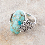 Turquoise Oval Ring - Barse Jewelry