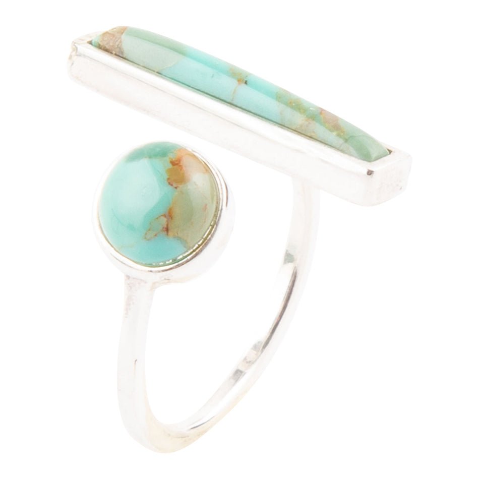 Turquoise and Sterling Silver Adjustable Size Ring main image 1