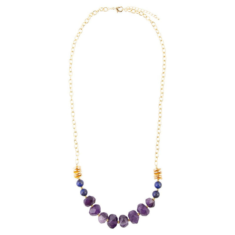 Viola Purple Quartz Long Necklace - Barse Jewelry