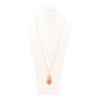Winged Orange Copper Opal Golden Pendant Necklace
