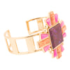 Santa Fe Purple Turquoise Golden Cuff Bracelet