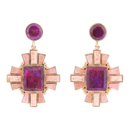 Santa Fe Purple Turquoise Golden Post Earrings