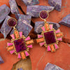 Santa Fe Purple Turquoise Golden Post Earrings