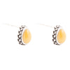 Yellow Agate Teardrop Post Earrings - Sterling Silver