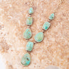 Genuine Blue Turquoise Roped Golden Bronze Y Necklace
