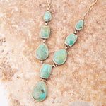 Genuine Blue Turquoise Roped Golden Bronze Y Necklace