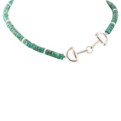Greenish-Blue Turquoise and Silver Necklace