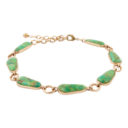 Oasis Green Turquoise Golden Link Bracelet