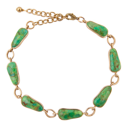Oasis Green Turquoise Golden Link Bracelet