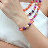 Bordeaux Purple Jade Golden Chunky Bracelet