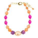 Bordeaux Purple Jade Golden Chunky Bracelet