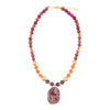 Bordeaux Purple Jasper Golden Pendant Necklace